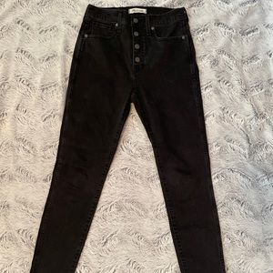 Madewell 10” High Rise Skinny Jeans Women 27 Faded Black Stretch